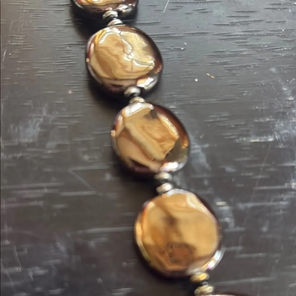 Vintage Kenya bulawaya fired clay/ceramic disk handcrafted necklace